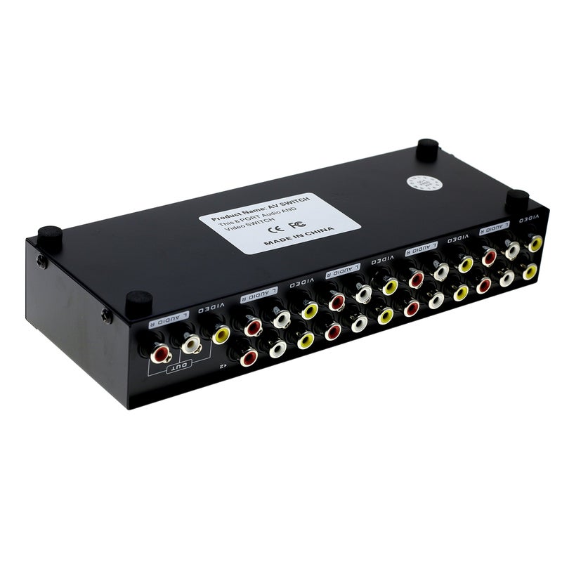 Optimal Shop 8-Way Composite Video Audio 3 RCA AV Switch Switcher Box Selector 8 in 1 Out 8x1 - Image 2